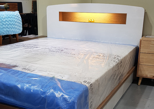노블 LPM 조명 하이그로시 서랍형 침대 Q.SS